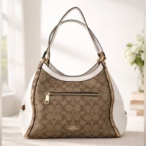 Coach Kristy C7332 Signature C With Snake Trim Shoulder Bag